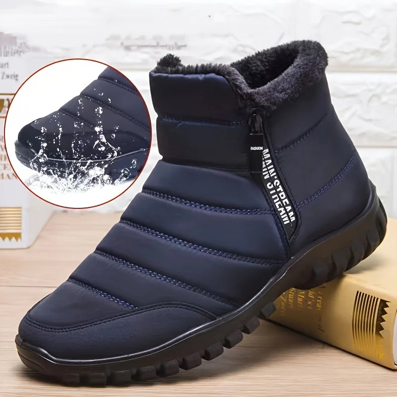 Men's Warm Cotton Snow Boots | Waterproof Ankle Winter Boots