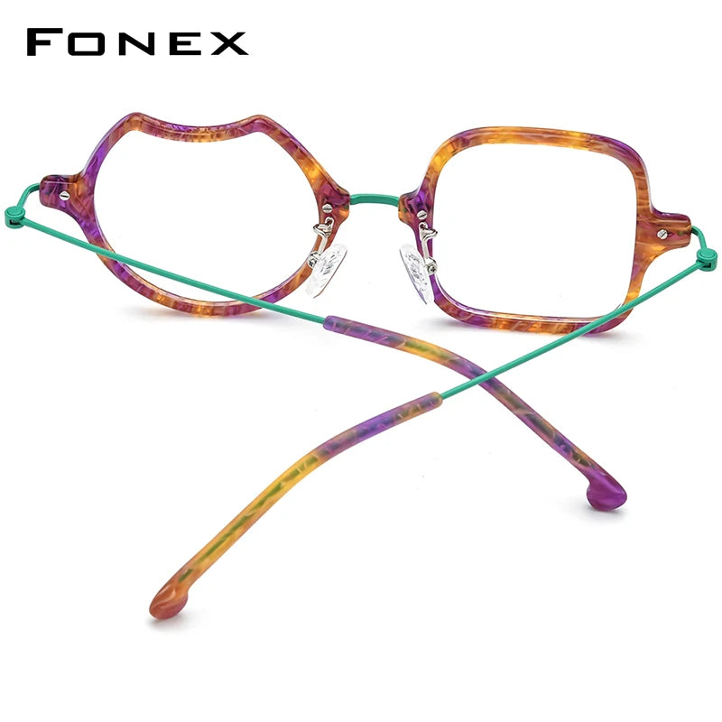 Monturas de gafas unisex cuadradas retro de titanio | Elegantes y duraderas