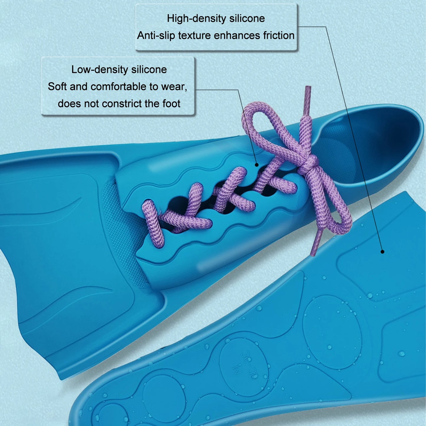 Adjustable Short Snorkeling Fins | Anti-Slip Swimming Equipment