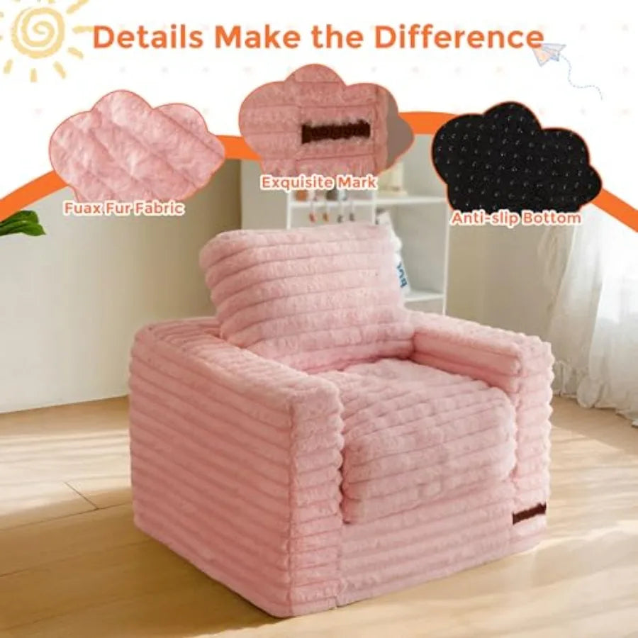 Comfy Faux Fur Bean Bag Chair | Cozy Upholstered Floor Sofa