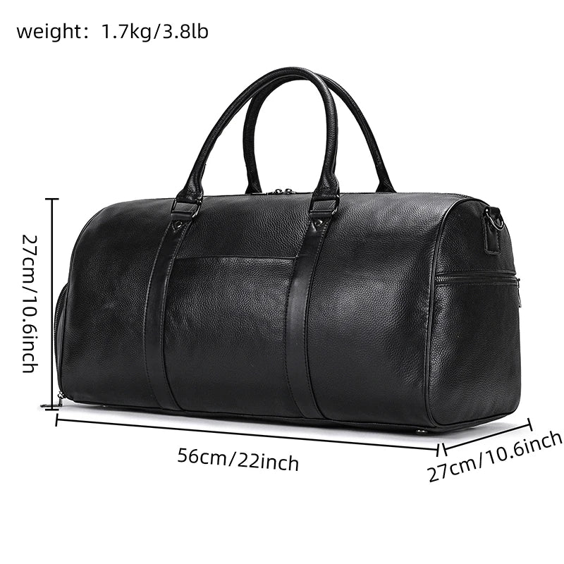 Luxury Genuine Leather Travel Bag for Men & Women | Versatile Duffle