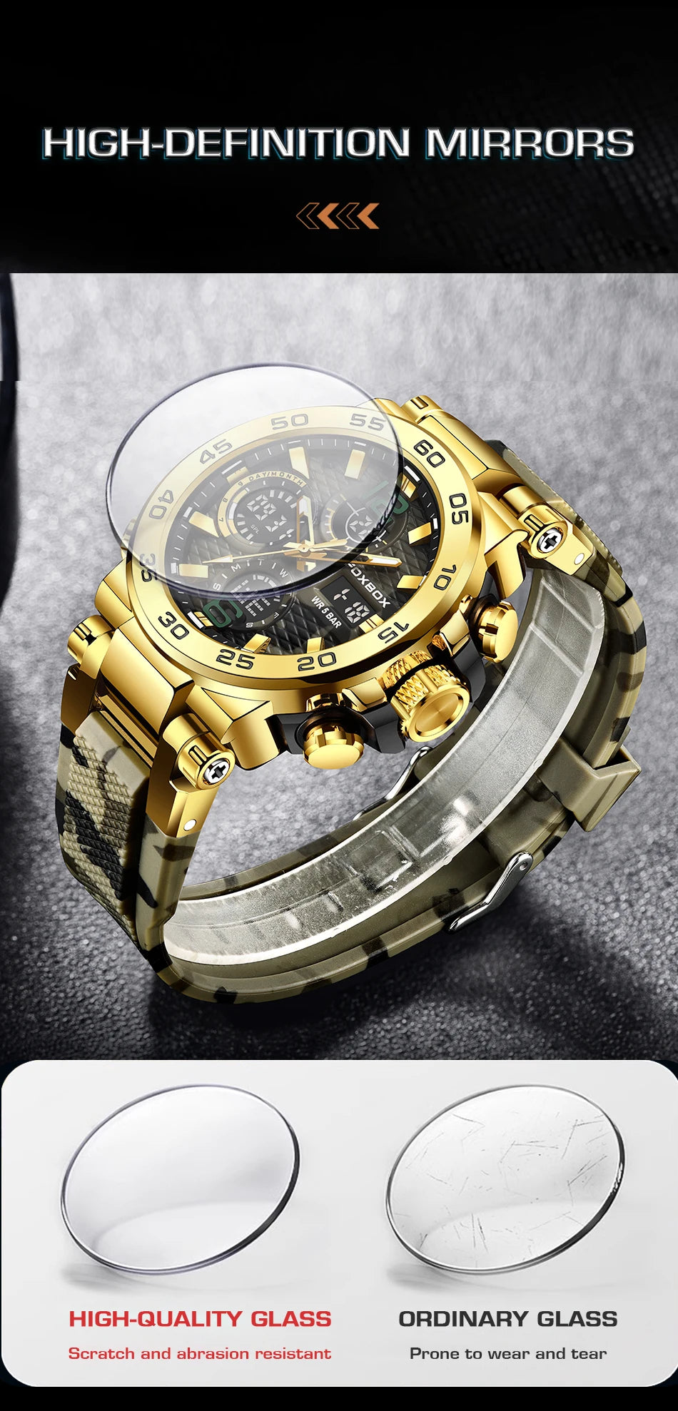 Men's Waterproof LED Sports Watch | Stylish & Multi-Functional