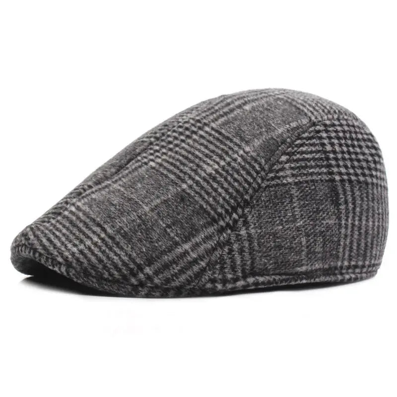 Men's Plaid Newsboy Beret Hat | Retro Octagonal Cap for All Seasons
