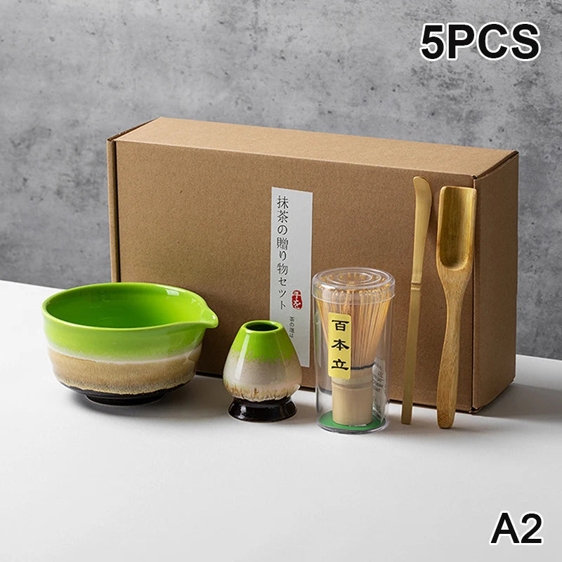 Juego completo de té Matcha con batidor de bambú y accesorios