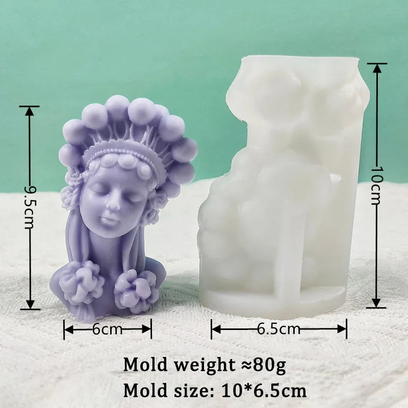 3D Female Portrait Candle Silicone Mold | Perfect for Home Decor