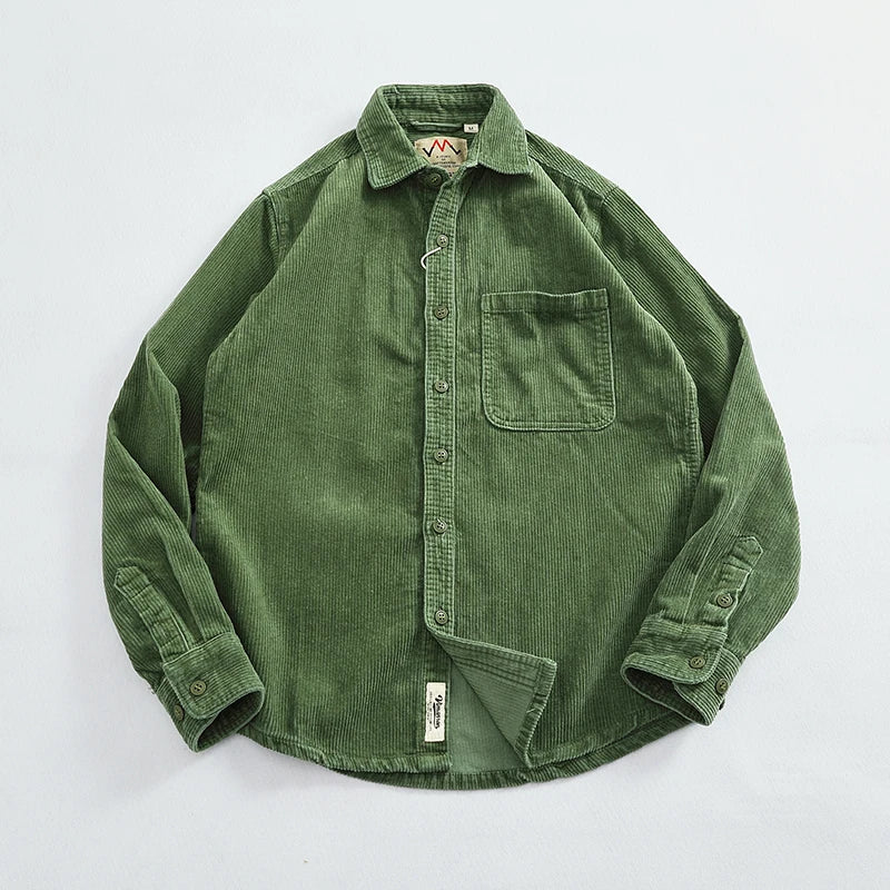 Men's Chunky Corduroy Long Sleeve Shirt | Stylish Autumn Essential