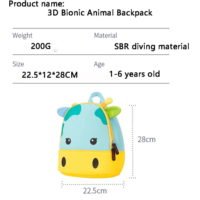Stylish 3D Animal Kids Backpack | Perfect for School & Play
