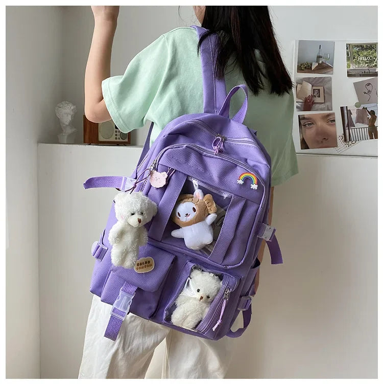 Cute Girls' Korean Style Backpack | Large Capacity Casual Bag