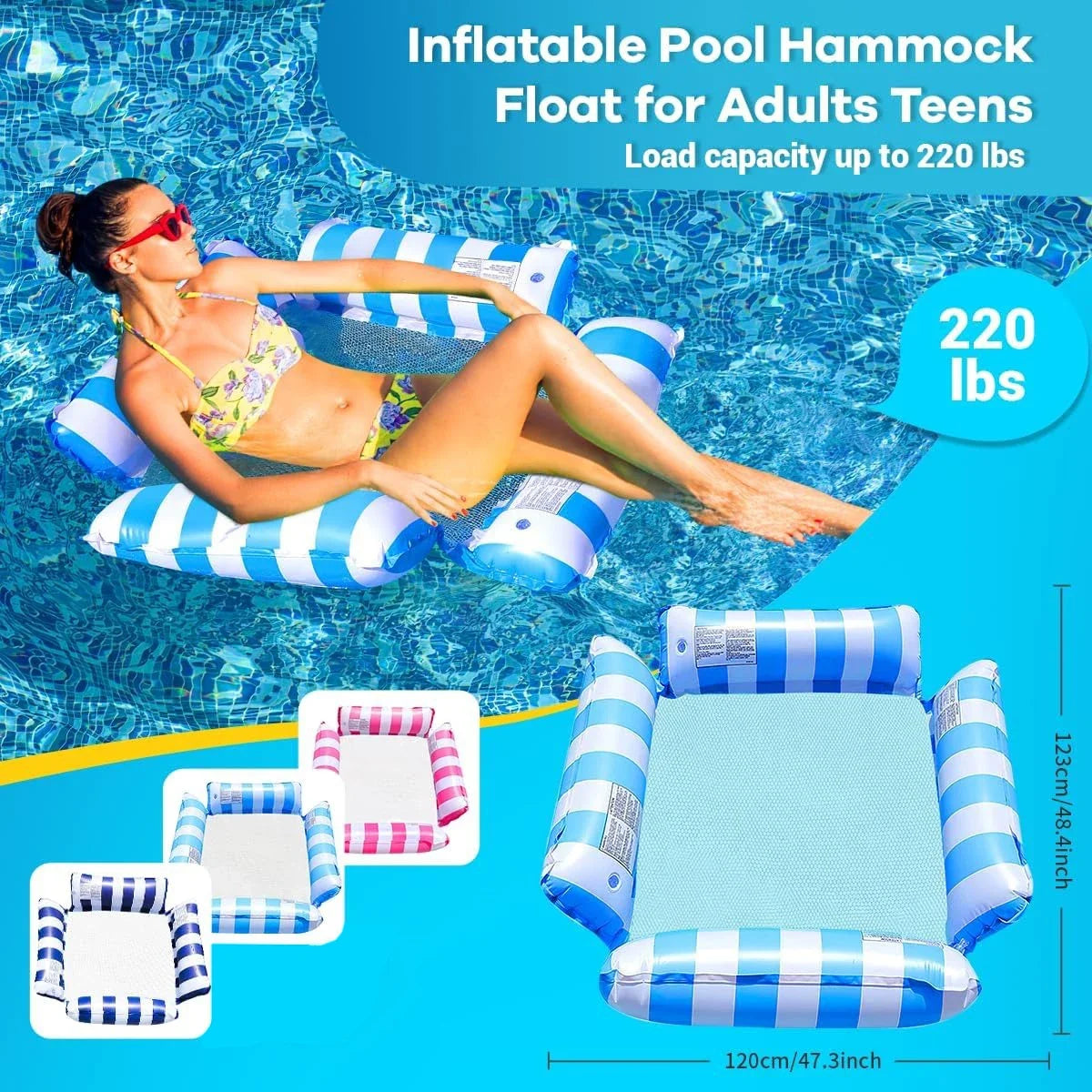 Ultra-Portable Inflatable Swimming Beds for Pool & Beach Fun