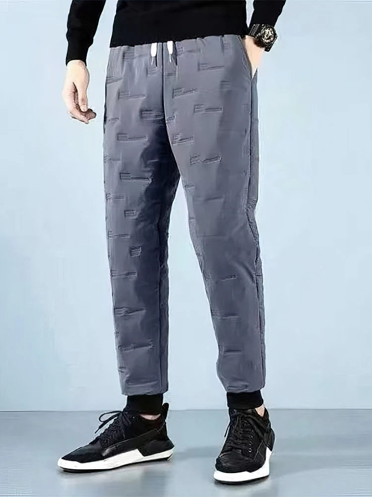 Outdoor Winter Thicken Warm Pants Men Waterproof Padded Cotton Jogger Pants Casual Sport Sweatpants Thermal Lightweight Trousers
