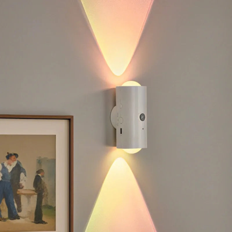 Luz de pared con sensor de movimiento de doble cabezal | 16 opciones de color RGB
