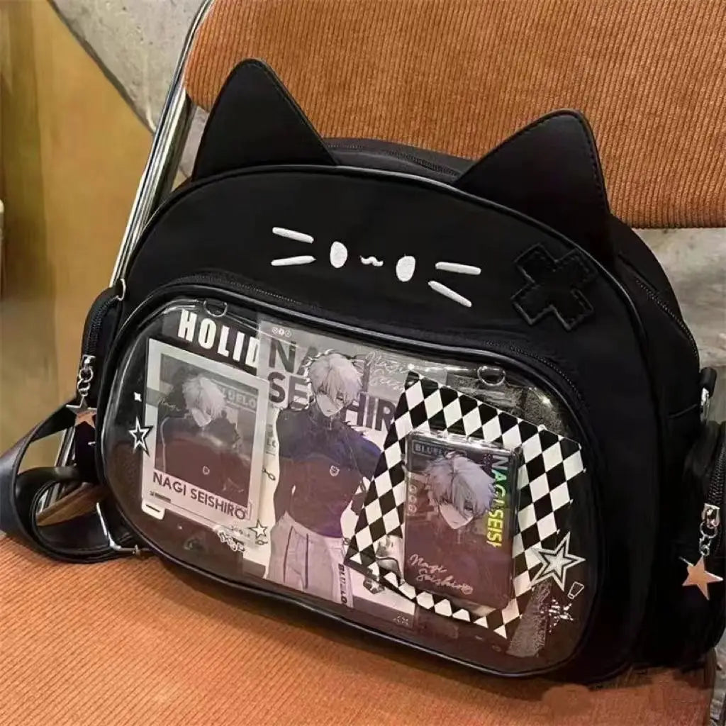 Cute Solid Black Ita Bag | Stylish Women's Everyday Backpack