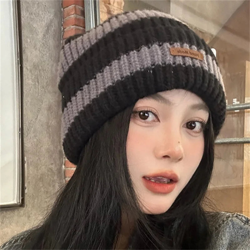 Unisex Winter Knitted Beanie Hat | Trendy Casual Cotton Bonnet