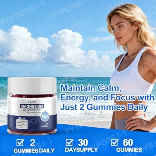 14-in-1 Magnesium Complex Gummies for Relaxation & Energy
