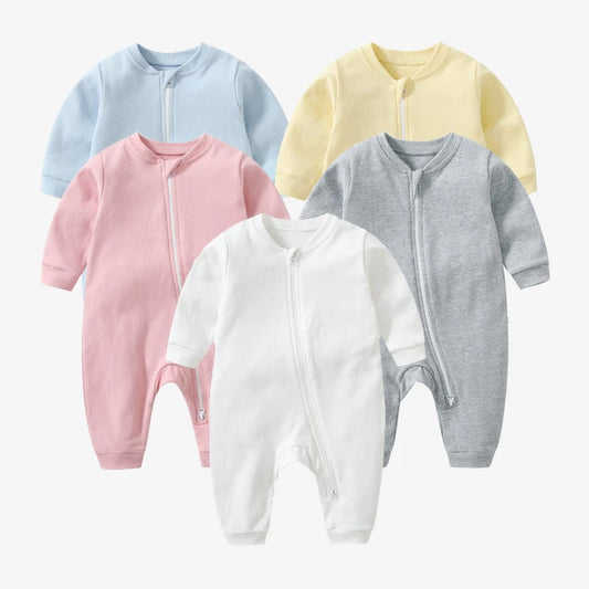 Monos de algodón lisos para bebés | Elegantes monos unisex para niños
