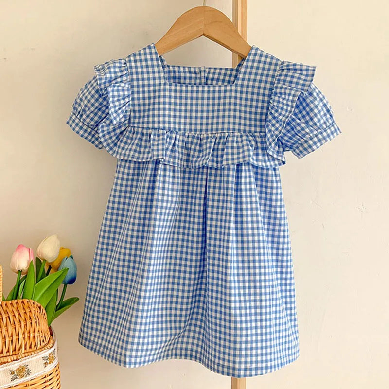 Stylish Summer Grid Jumpsuit for Baby Girls | Adorable & Comfy