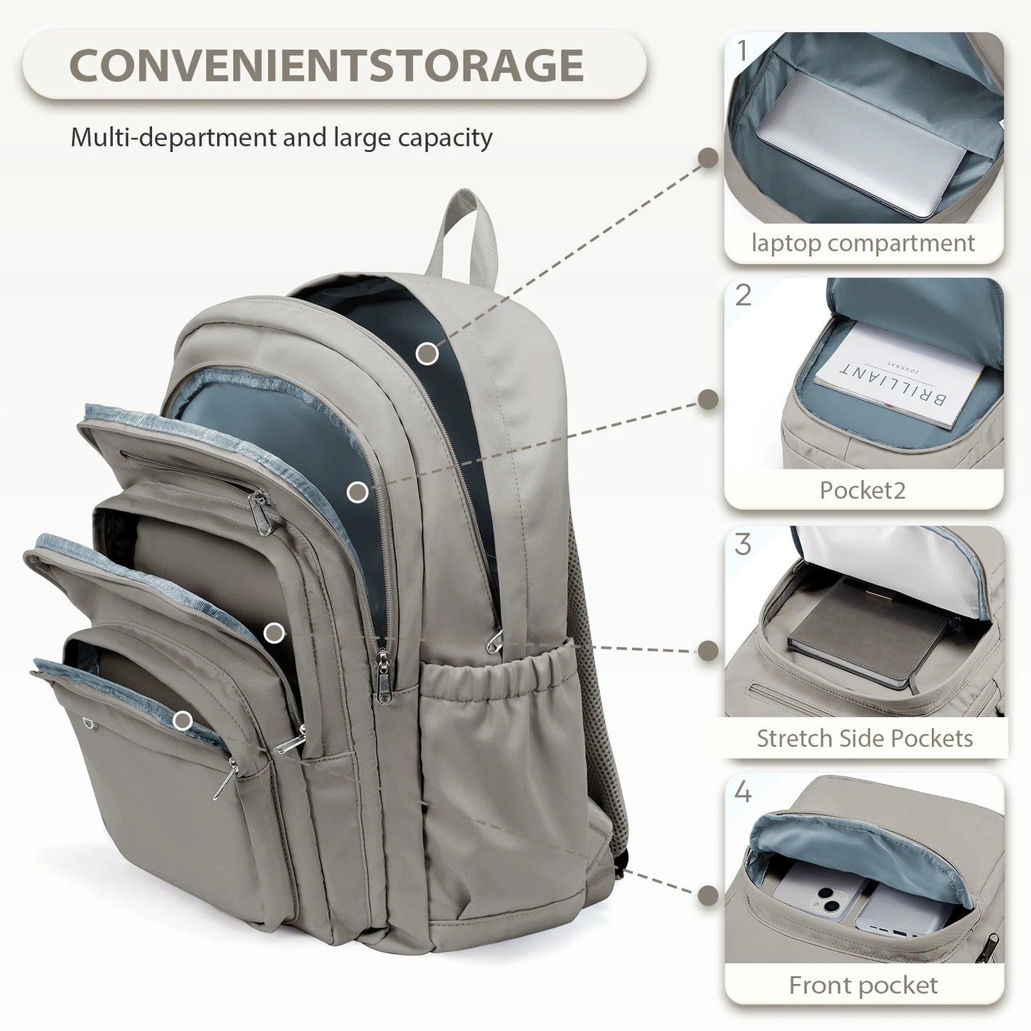Versatile Casual Backpack for School and Travel | Multi-Pocket Design