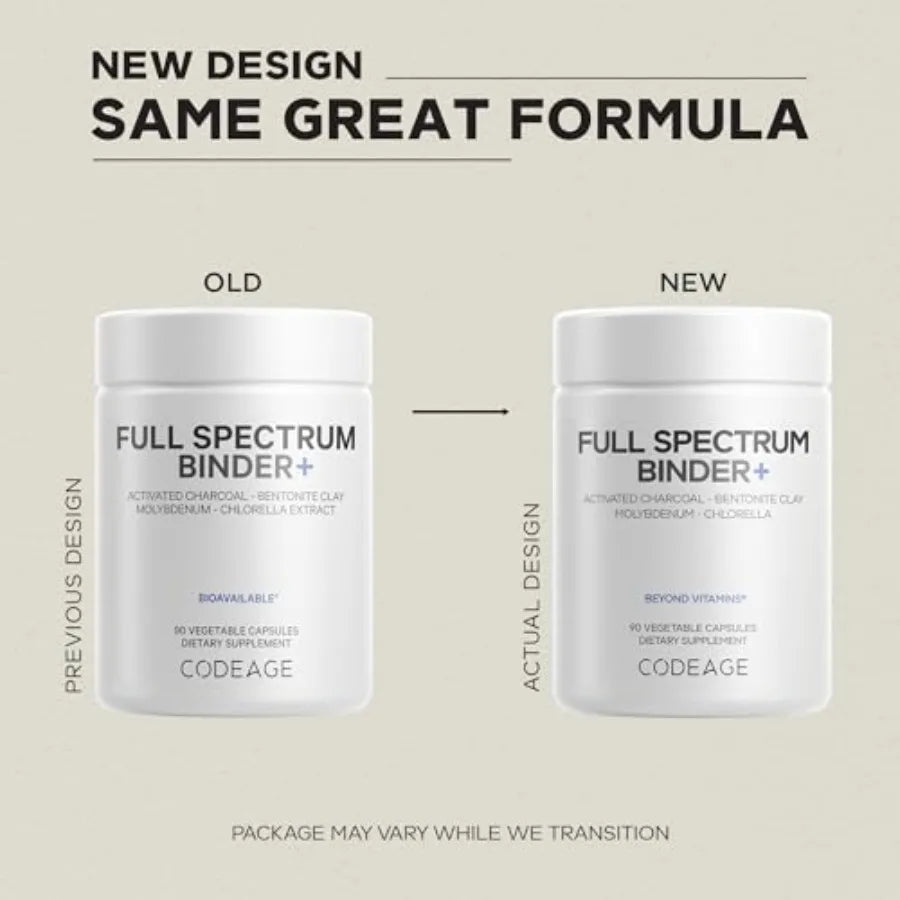 Binder + Systemic Binder Supplement - Activated Charcoal Pills Bentonite Clay Mineral Powder Fulvic and Humic Acids Molybdenum