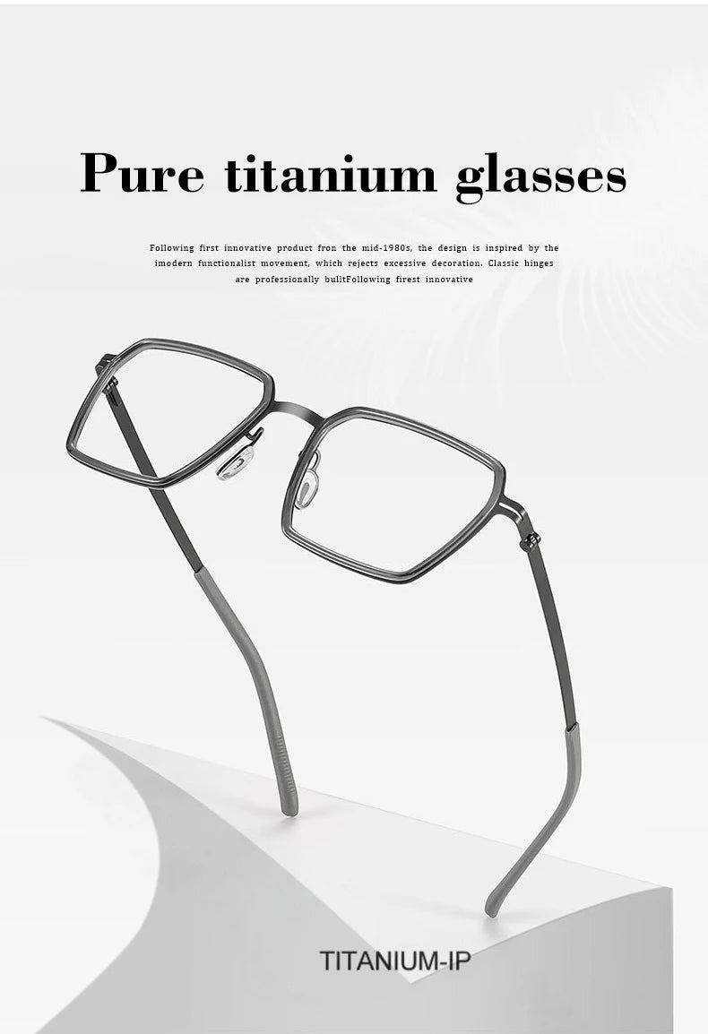 Simple Geometric Polygon Fashion Titanium Glasses | Blue Light Protection