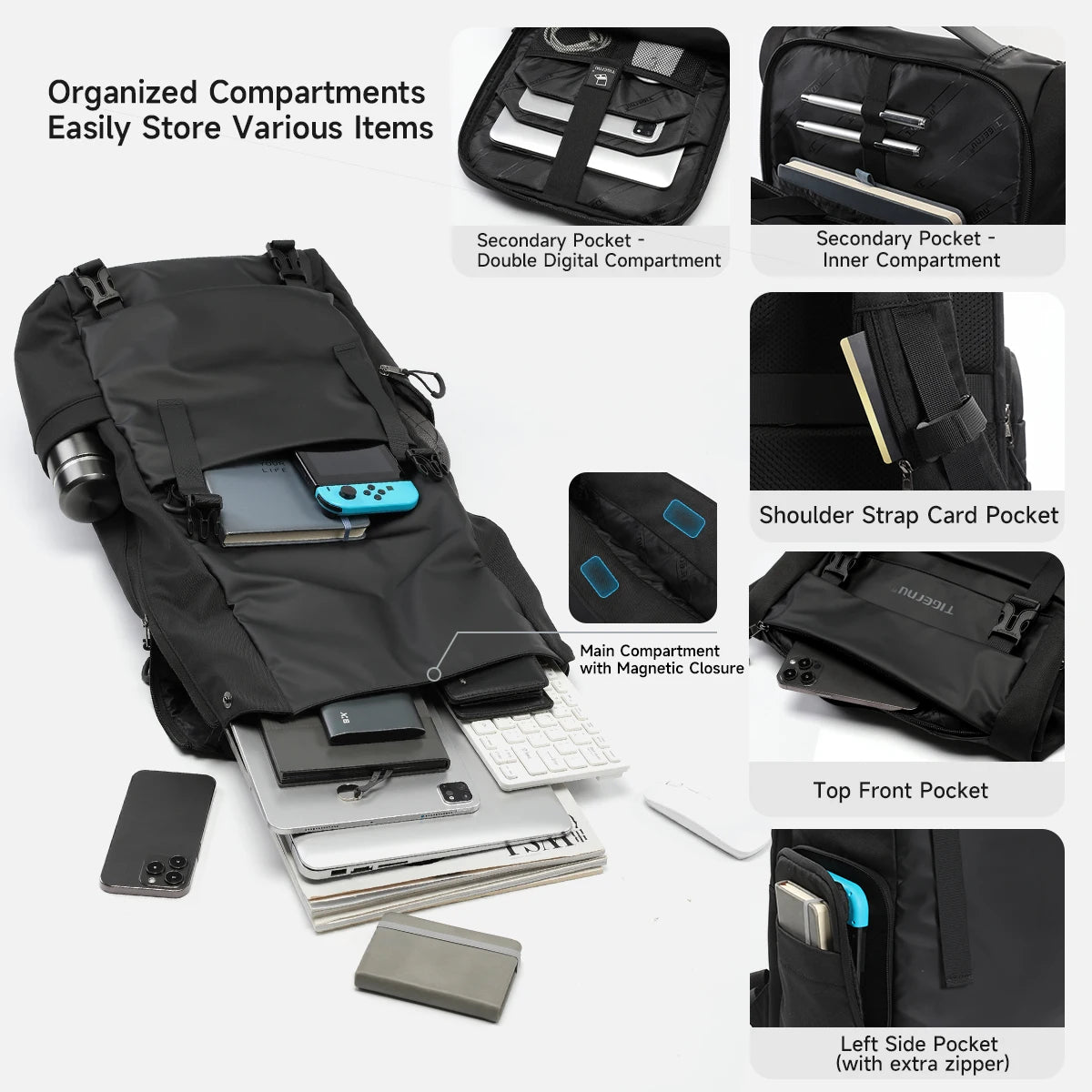 Waterproof Travel Backpack for Men | Expandable Business & School Bag