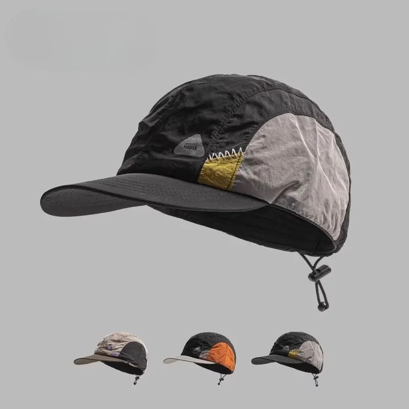 Color Matching Baseball Cap Summer Thin Breathable Quick-drying Hat Flat-brimmed Casual Sun Protection Caps Men and Women