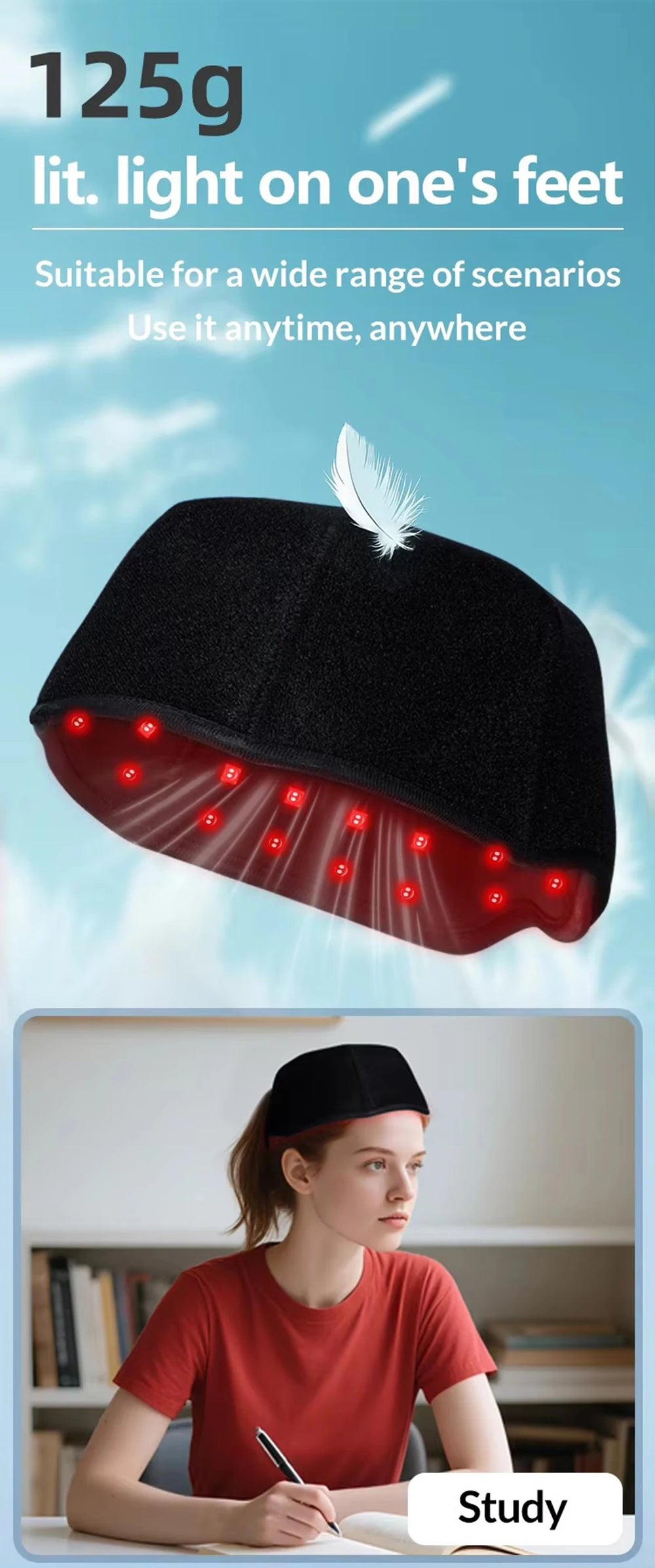 Near Infrared Red Light Therapy Cap for Hair Growth & Relaxation