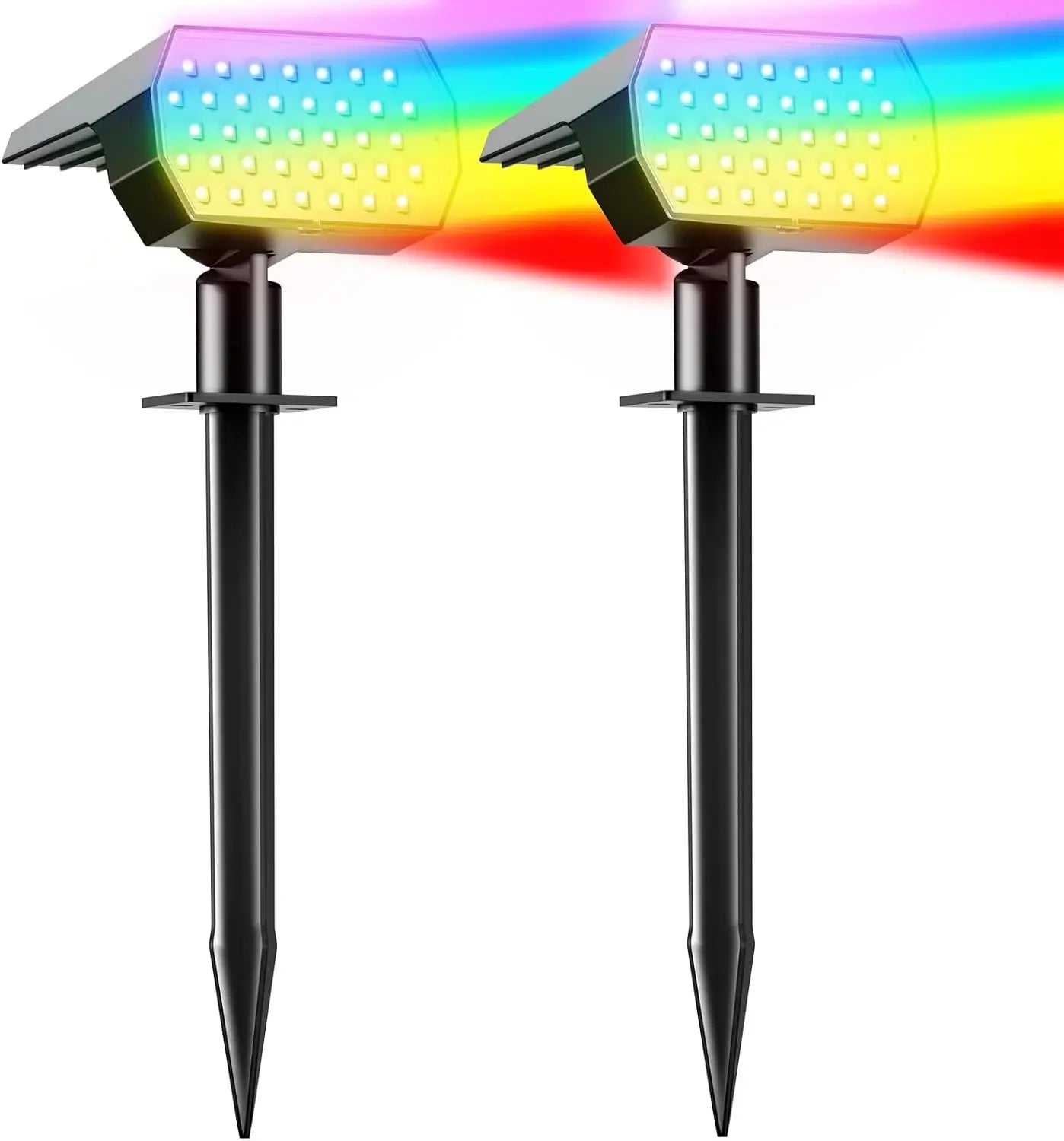 Focos solares LED | Iluminación impermeable para jardines y paisajes