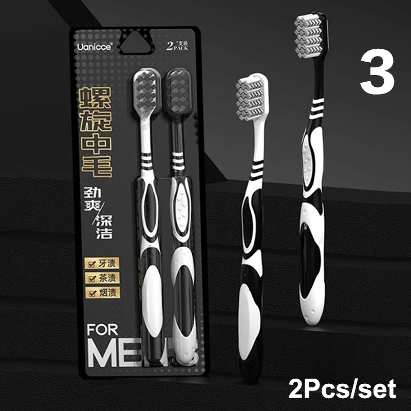 2 Pcs Whole Mouth Clean Toothbrush Ultra-Fine Soft Hard Bristle Toothbrush For Adults Excellent Cleaning Effect Whitening Teeth