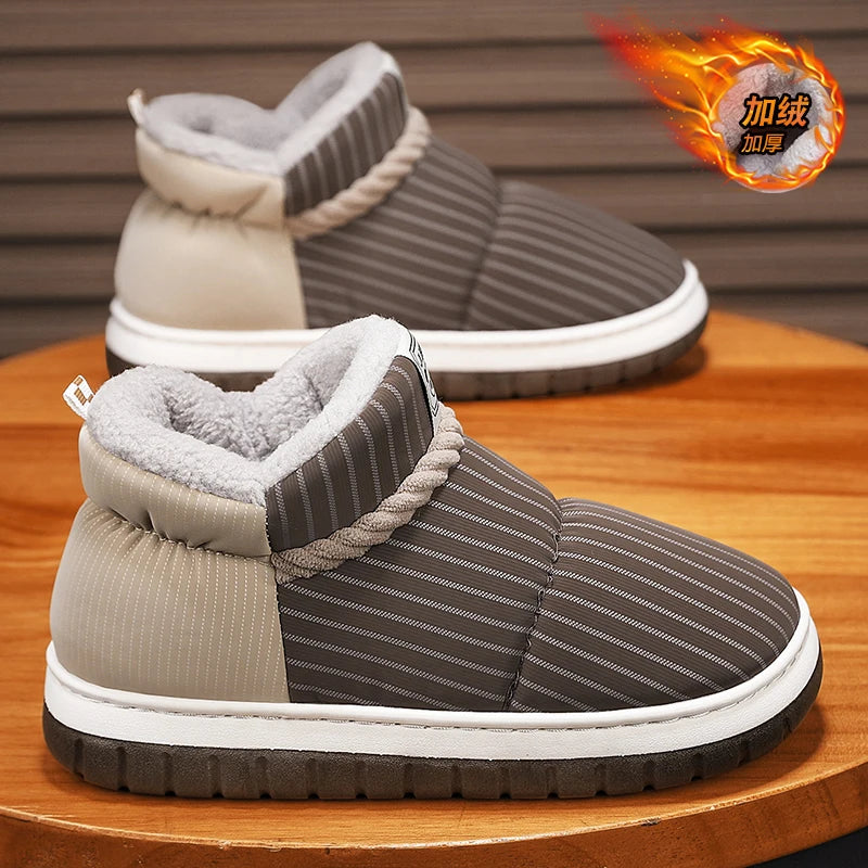 Men's Warm Plush Snow Boots | Cozy Mid-Calf Ankle Winter Shoes