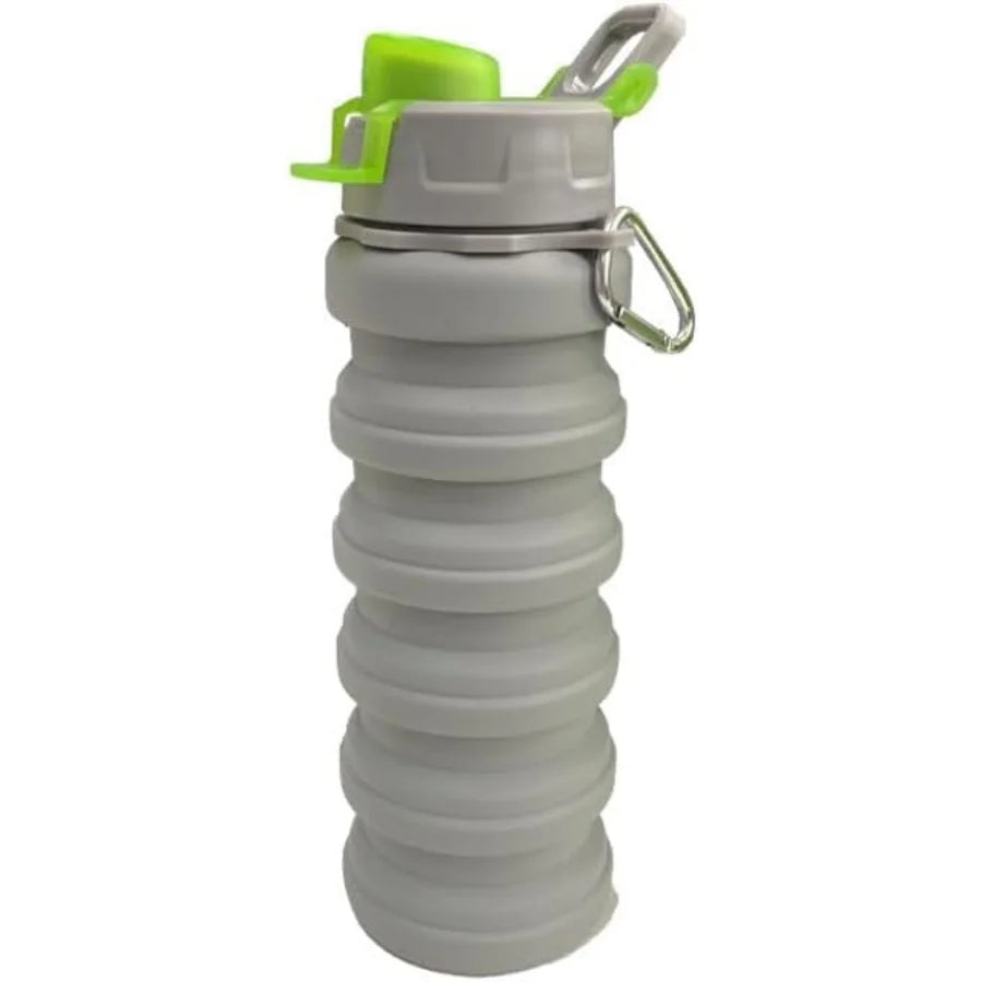 Light Gray Foldable Water Bottle | Reusable Collapsible Design