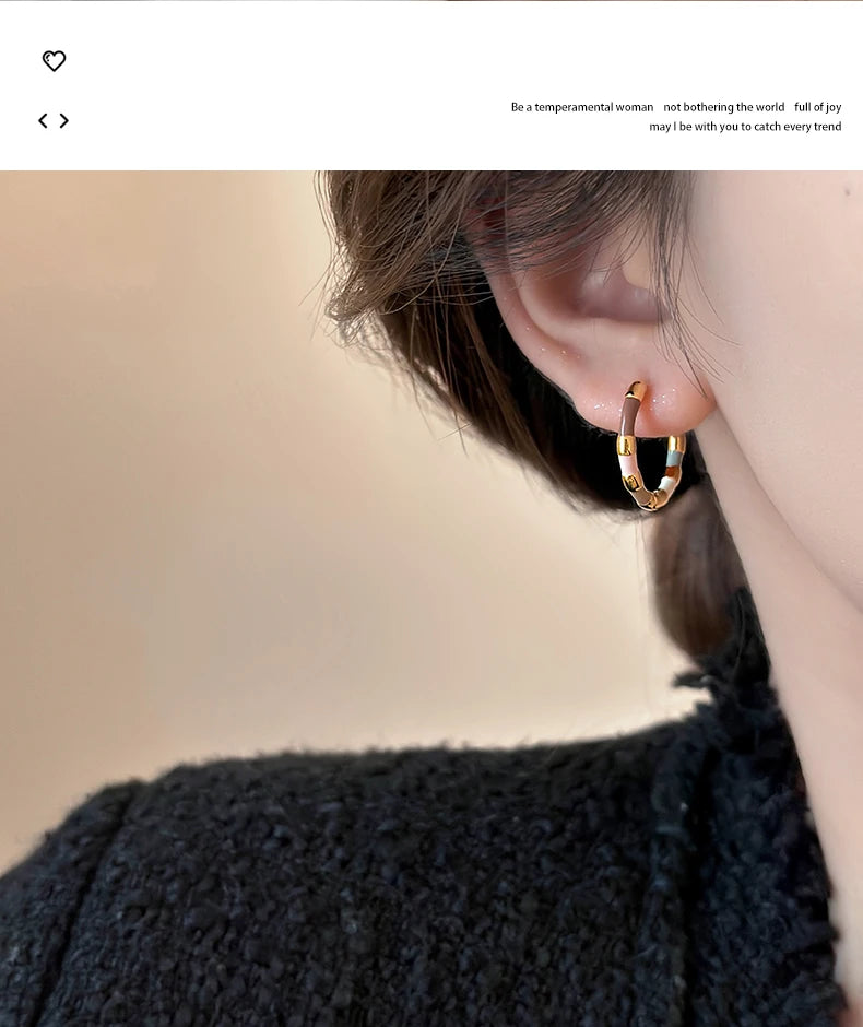 Colorful Enamel Mini Round Earrings | Fashion Jewelry for Women