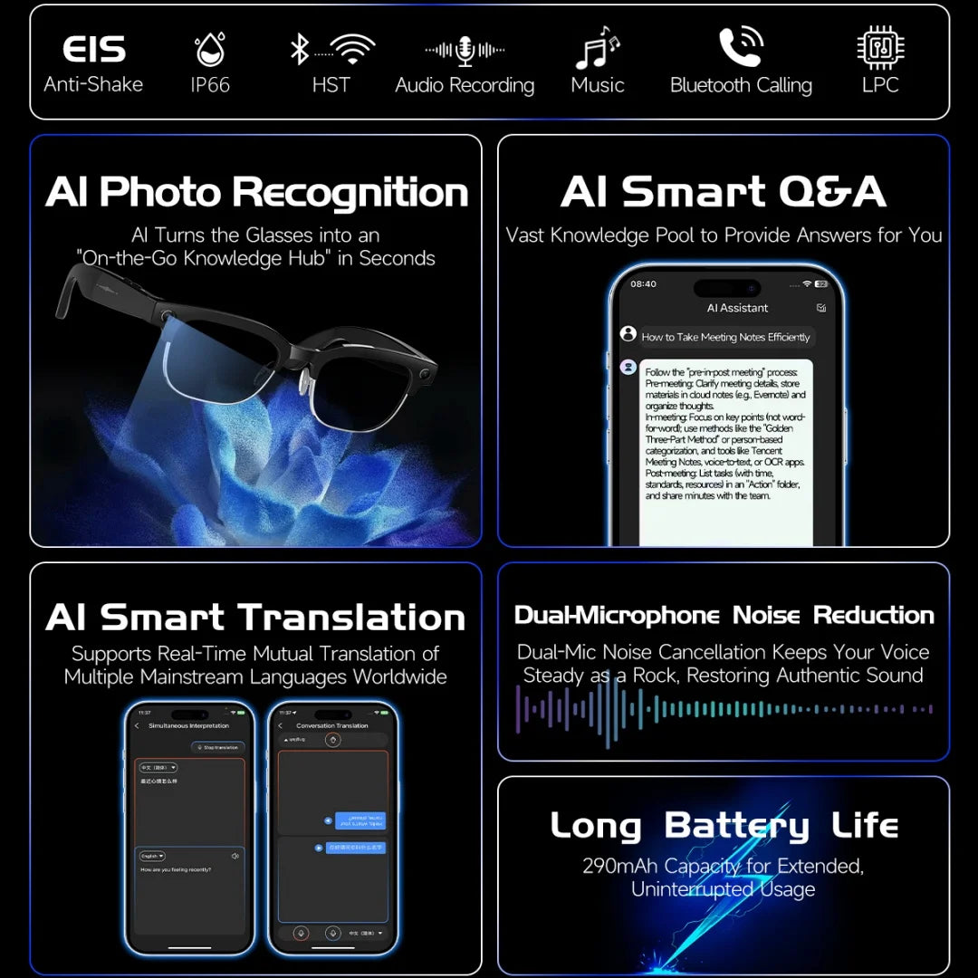 AI Smart Glasses with 8MP Camera & Bluetooth Features | Innovative Eye Wear