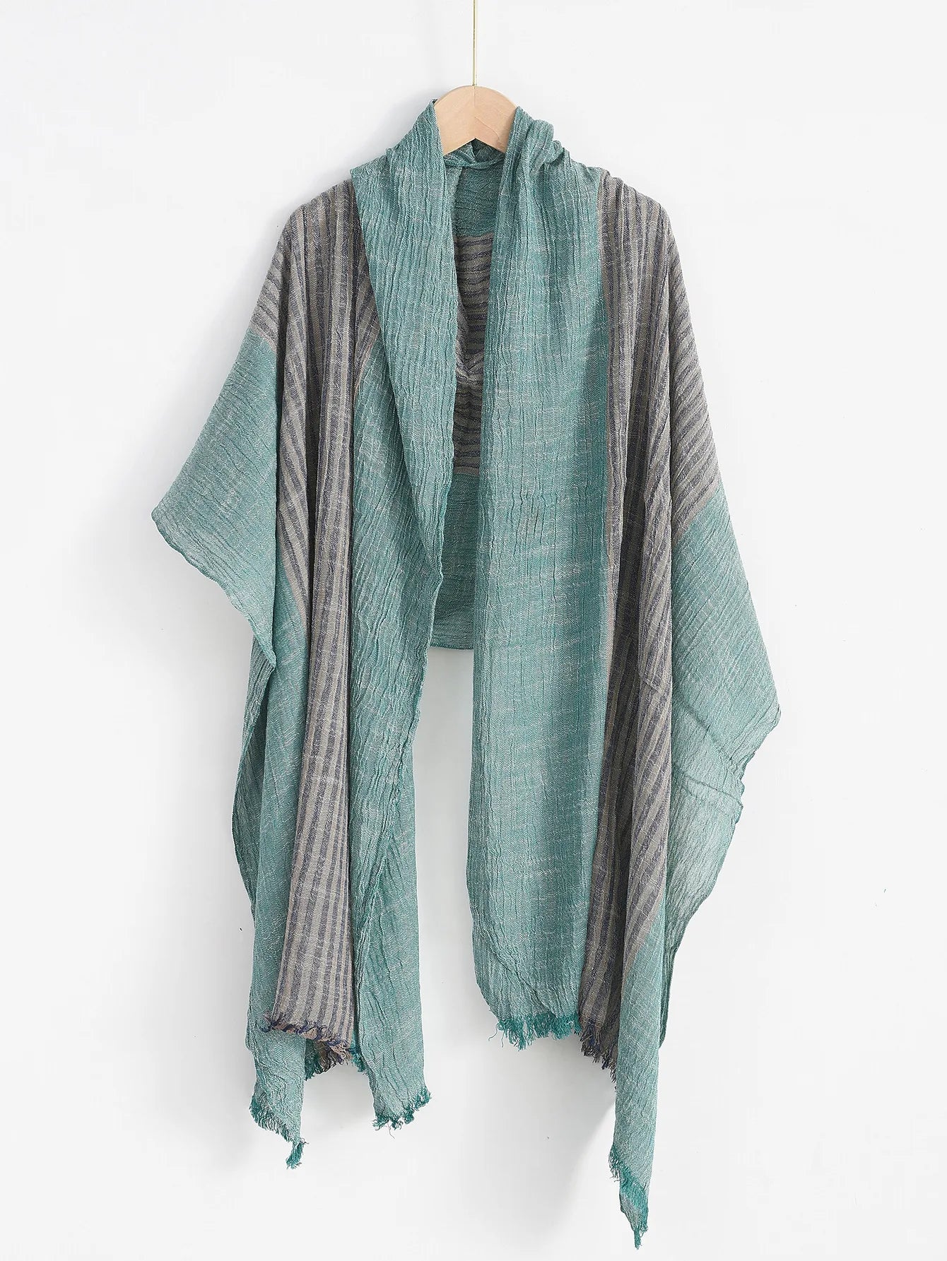 Fashionable Men's Cotton Linen Scarf | Warm Striped Neckerchief