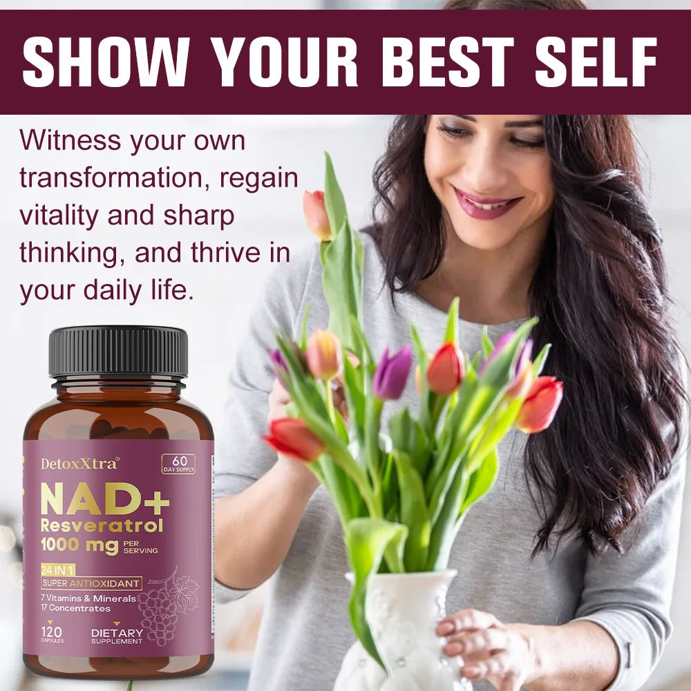 Powerful NAD+ Resveratrol Supplement | Boost Energy & Anti-Aging