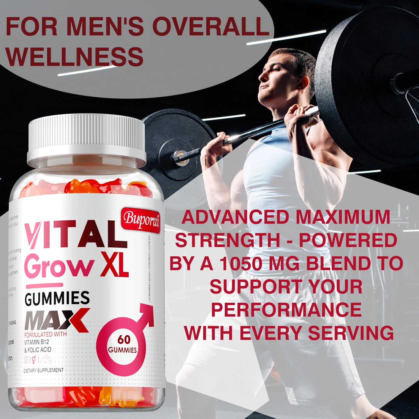Male Performance Support Gummies | Boost Strength & Recovery