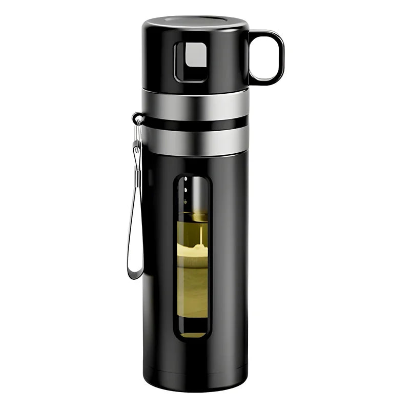 520ML Glass Tea Water Bottle with Tea Infuser | Travel Tumbler