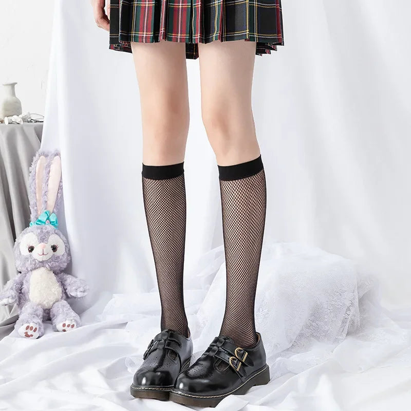 Stylish Mesh Fishnet Stockings for Women | Fashionable Knee Socks