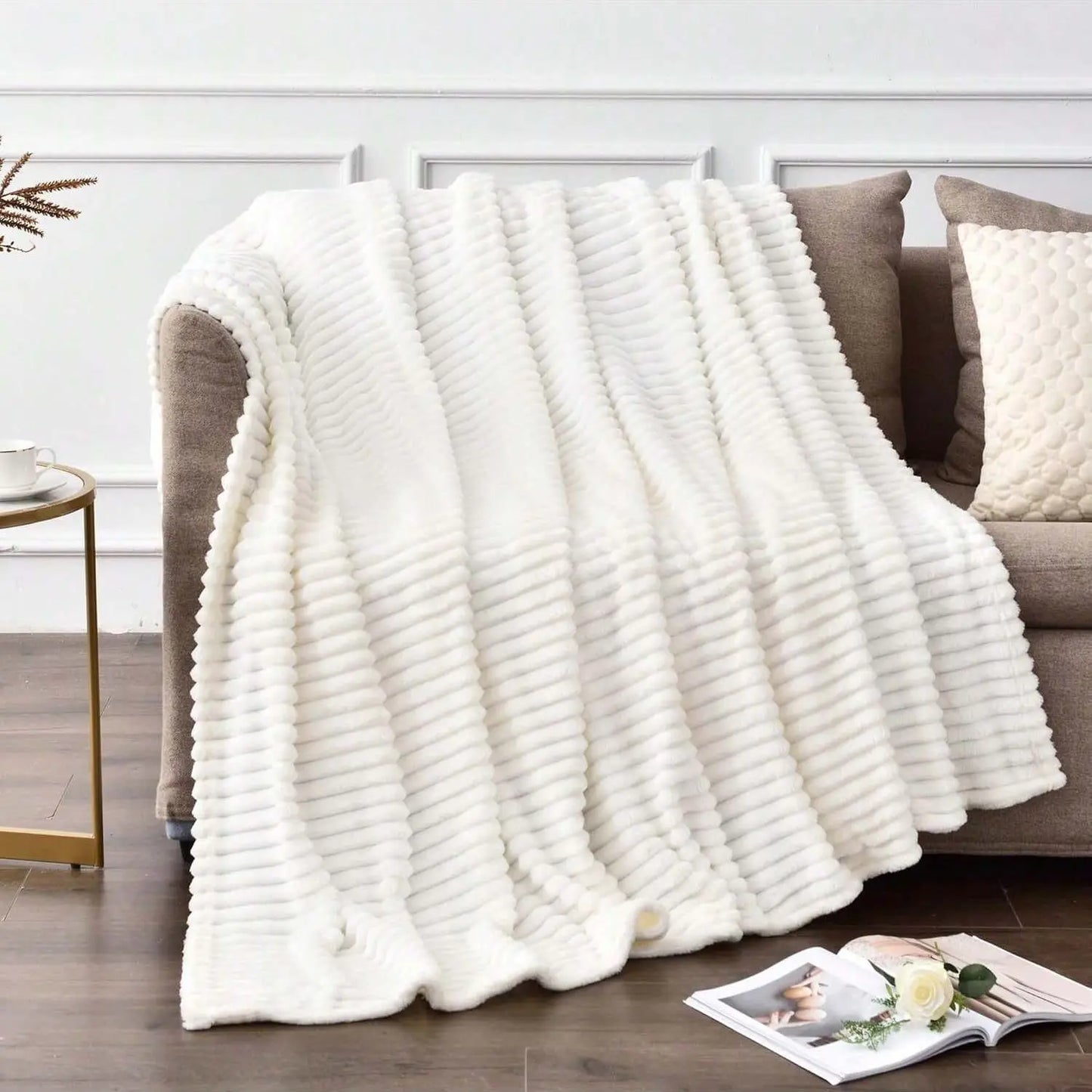 Ultra Soft Striped Fleece Throw Blanket | Warm & Cozy Comfort