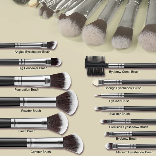 13 Piece Makeup Brushes & Sponges Set | Soft Synthetic Beauty Tools