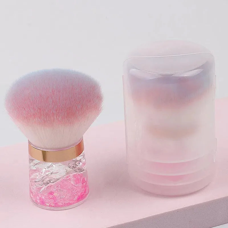 Portable Pink Blush and Nail Dust Brush | Essential Beauty Tool