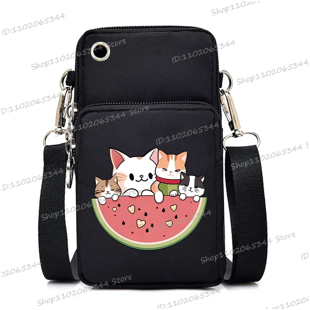 Cartoon Cat Crossbody Bag | Cute Women's Anime Shoulder Purse