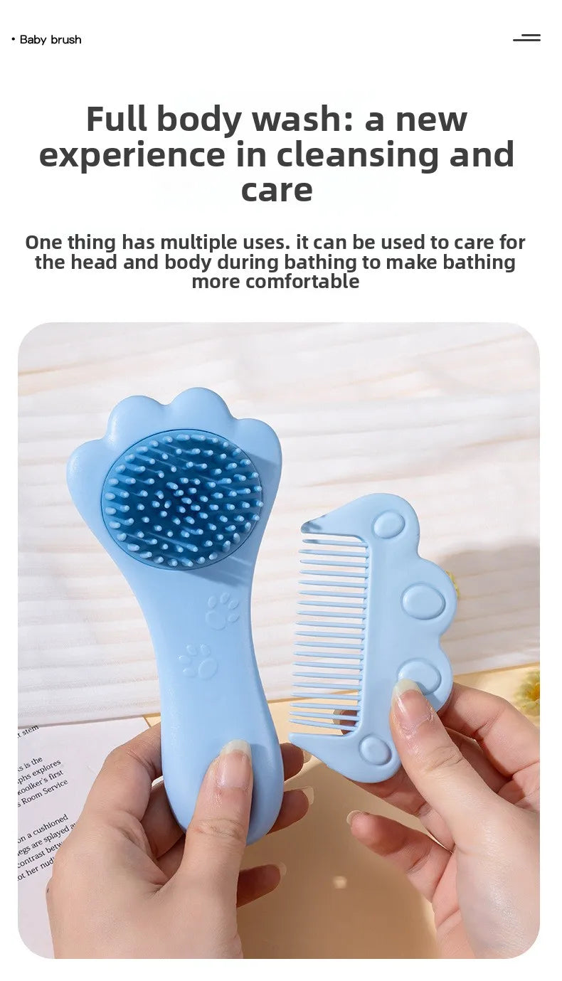 Gentle Baby Hair Wash Brush Set | Soft Bristle Scalp Massager