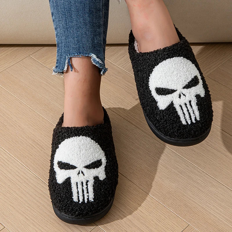 Women's Cartoon Halloween Plush Slippers | Cozy Indoor House Shoes