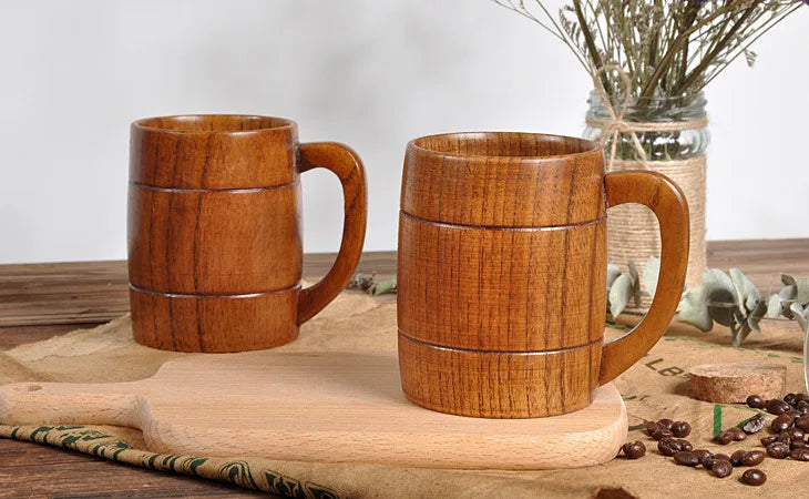 320ml Handcrafted Wooden Coffee Mug | Eco-Friendly Vintage Drinkware