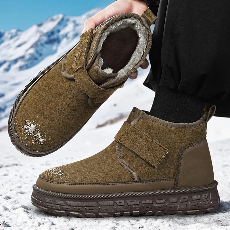 Men's Warm Fleece Lined Snow Boots | Mid-Calf Ankle Winter Shoes