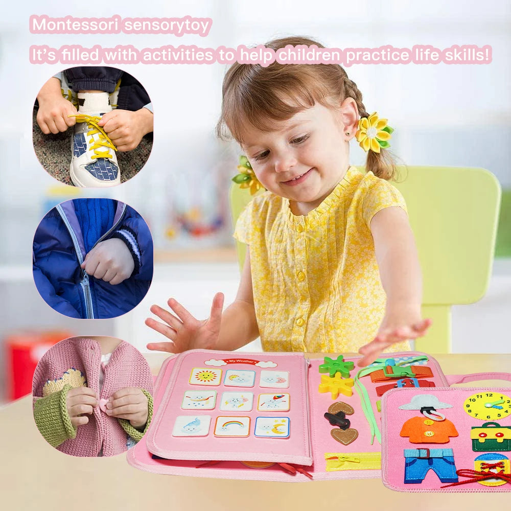 7-in-1 Montessori Busy Board | Engaging Learning Toy for Toddlers