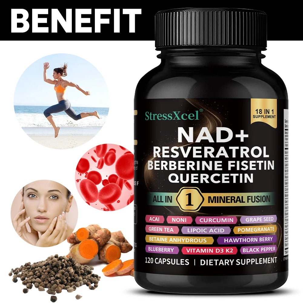 NAD+ Supplement with Resveratrol & Quercetin | Energy & Longevity