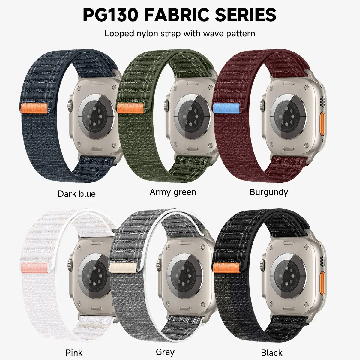 Nylon Wave Pattern Watch Strap for All Apple Watch Models