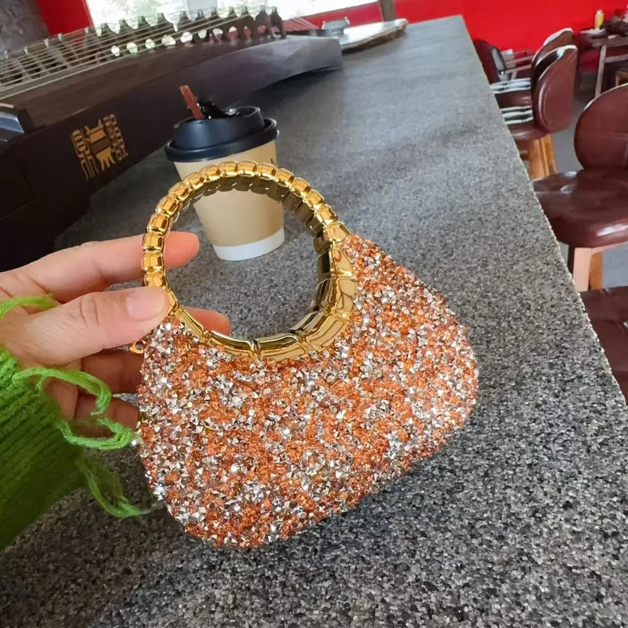 Mini Golden Pink Evening Bag | Luxury Clutch for Parties
