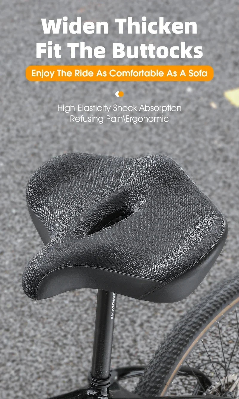 Ultra Wide Ergonomic MTB Saddle | Comfortable Shock-Absorbing Seat